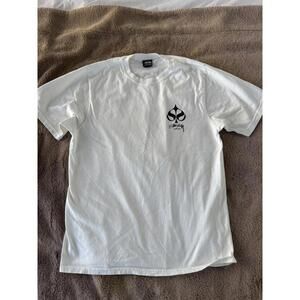 Stussy White Graphic Logo T-Shirt Size M